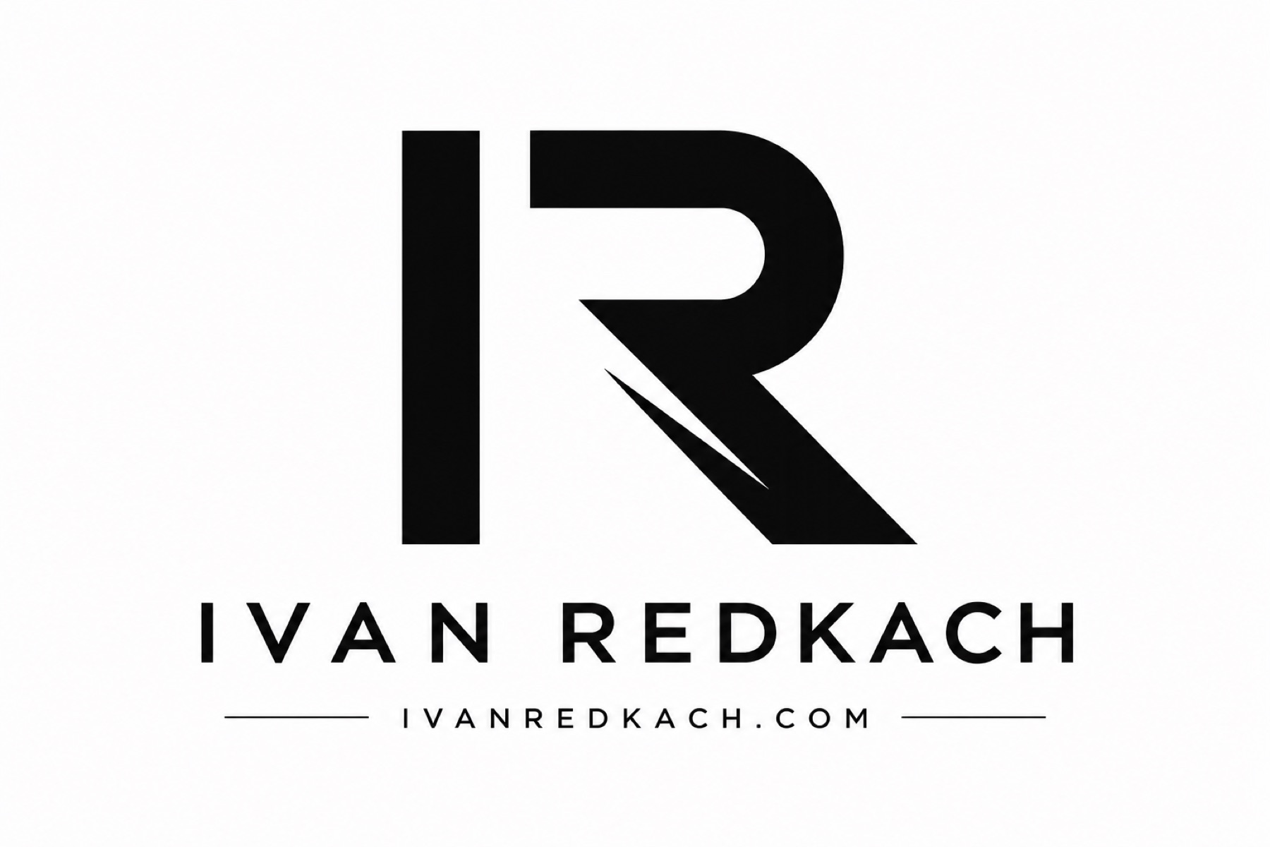 Black Ivan Redkach identity mark on a white field.